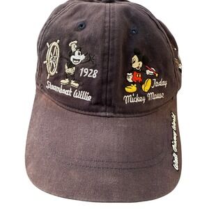 Disney‎ Parks Mickey Mouse Embroidered Hat Steamboat Willie Sorcerer Cotton Cap